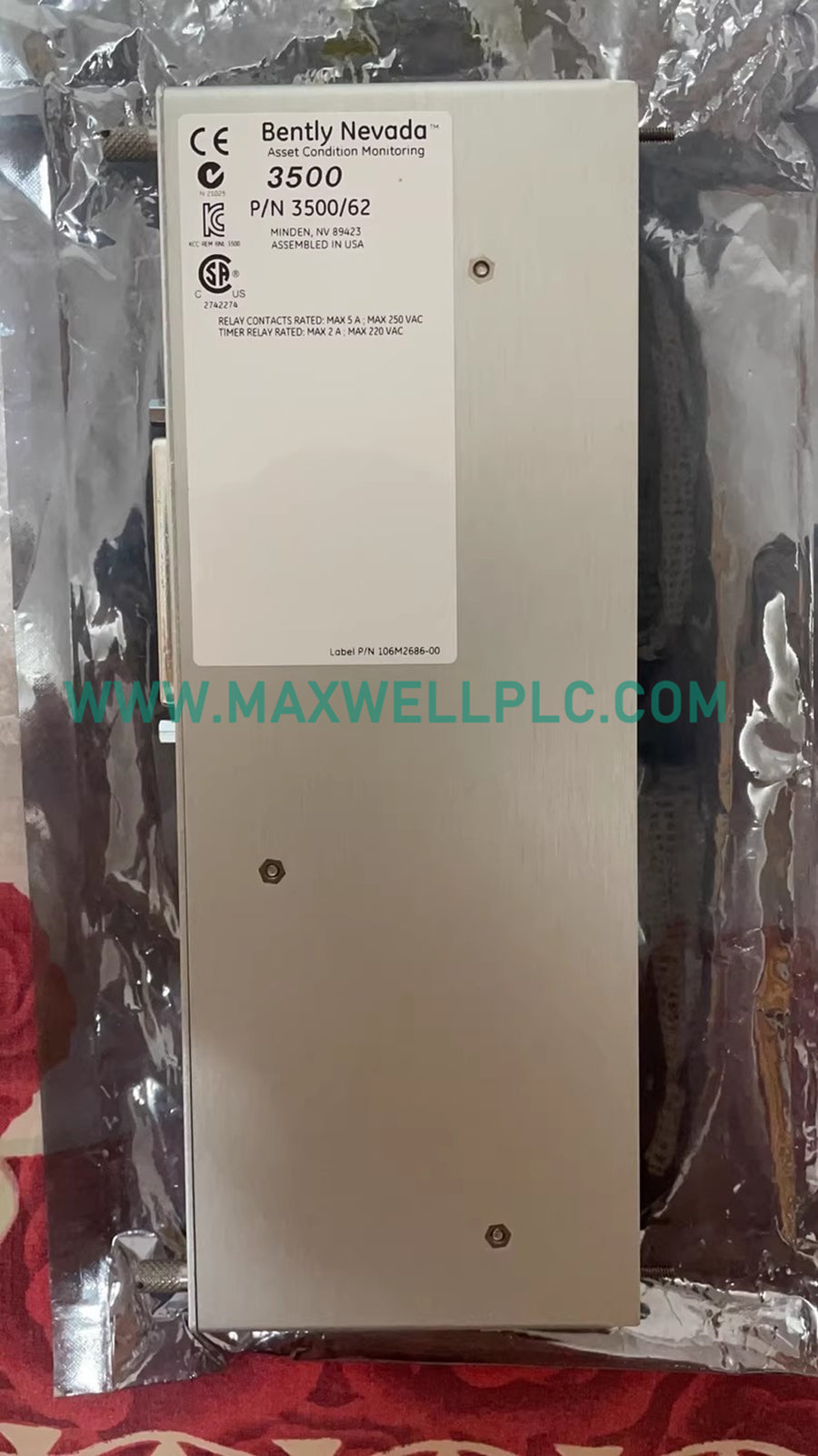 3500/62 136483-01 جهاز مراقبة المتغيرات العملية من سلسلة Bently Nevada 3500