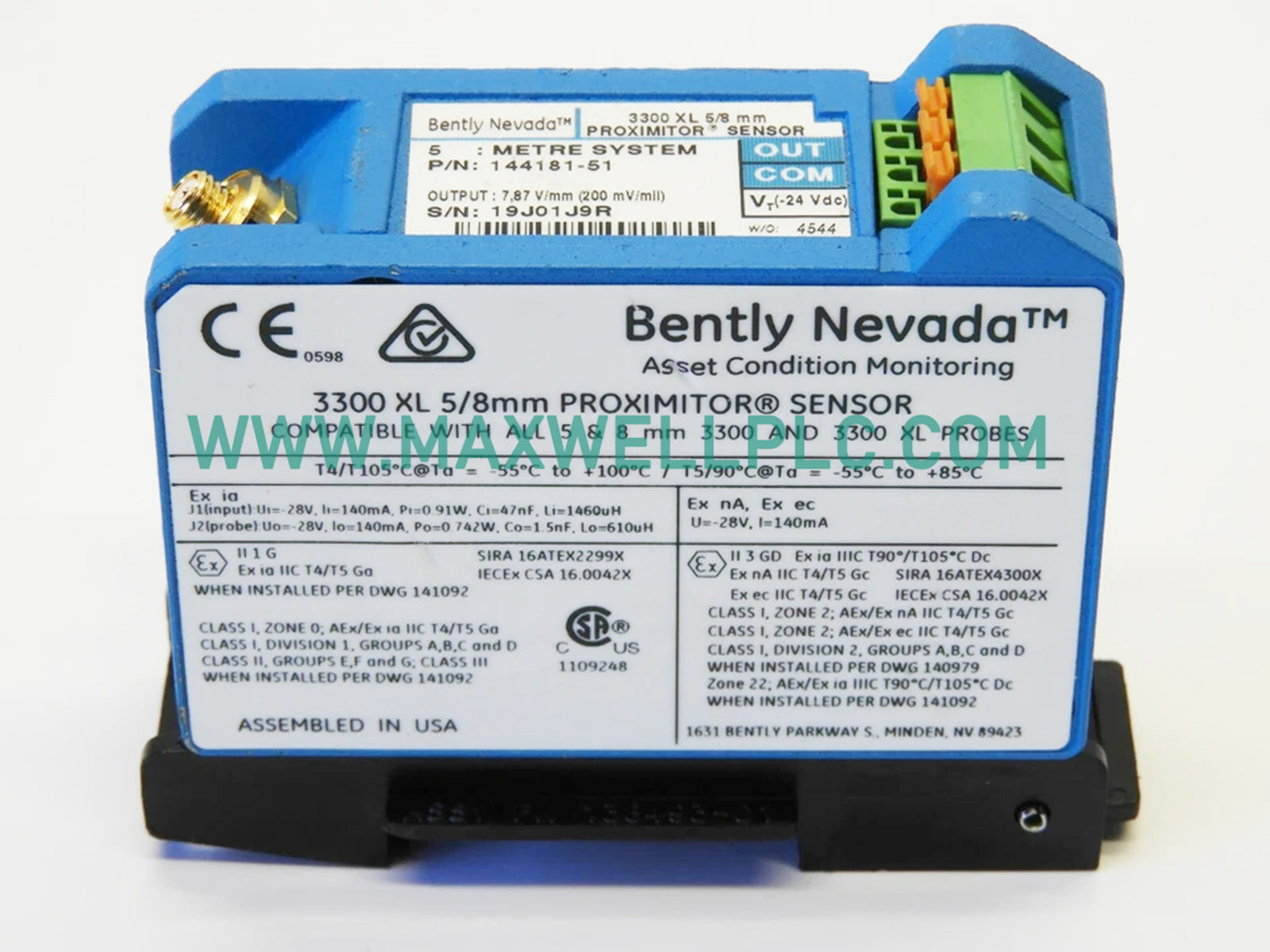 Sensor de proximidad Bently Nevada 144181-51 Serie 3300 XL