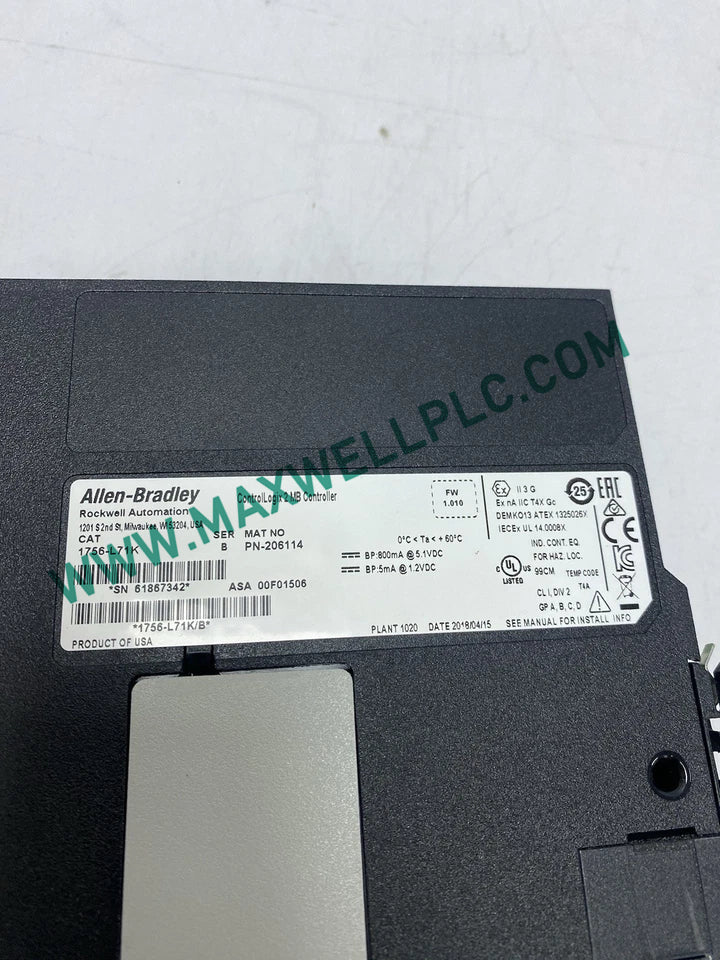 وحدة معالج ControlLogix طراز 1756-L71K من Allen-Bradley