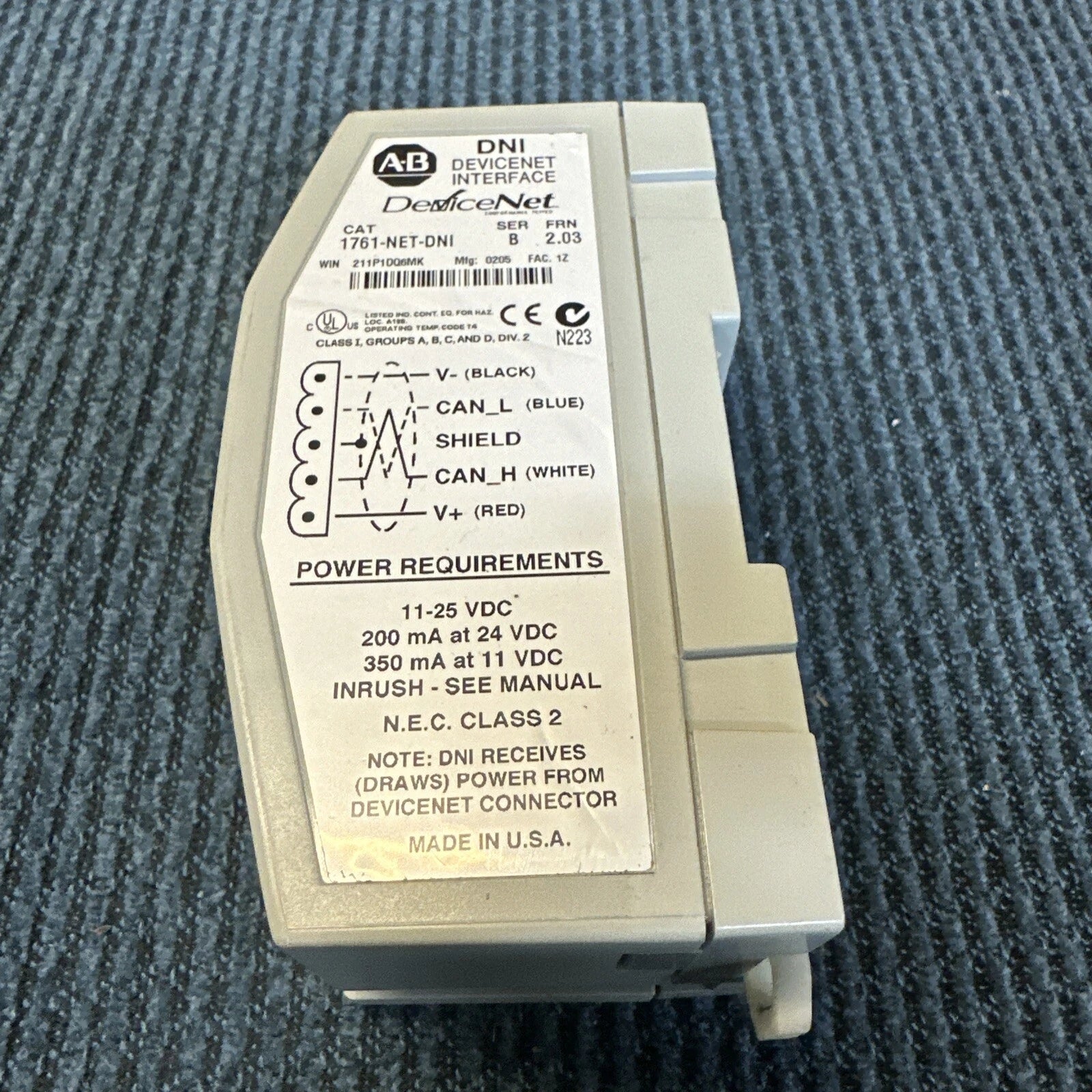 1761-NET-DNI Allen-Bradley Communication Adaptor MicroLogix