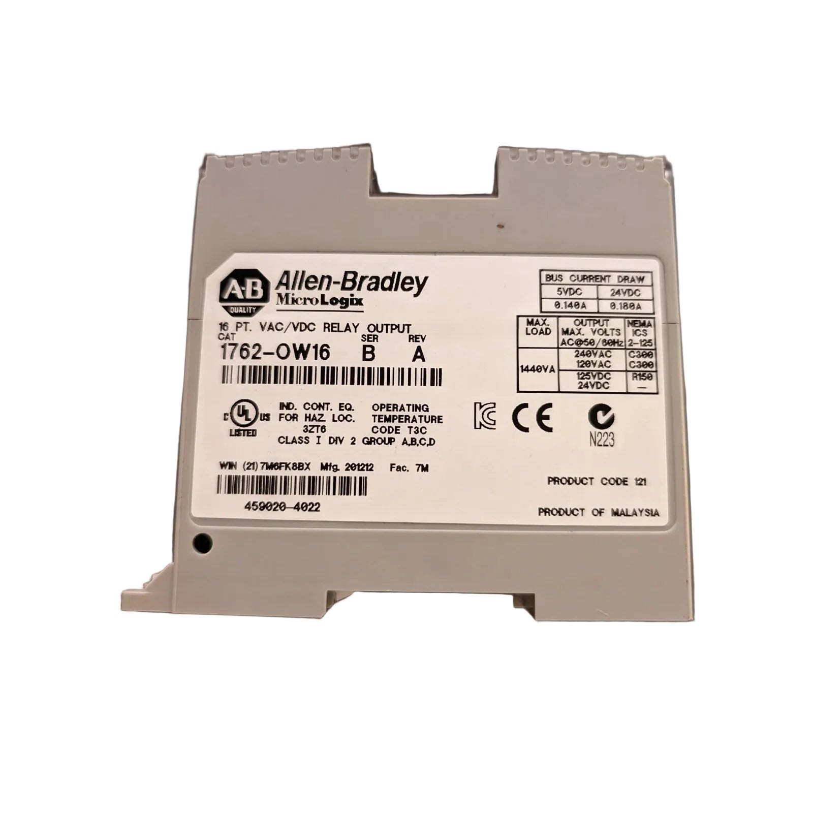 Allen-Bradley 1762-OW16 MicroLogix Digital I/O Cards