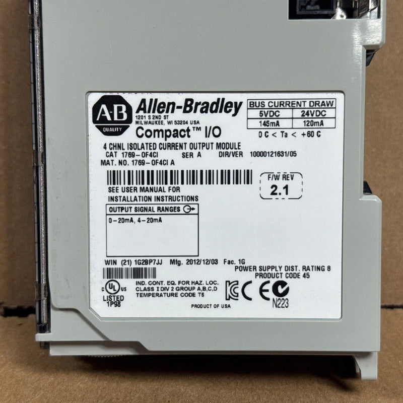 1769-OF4CI Allen-Bradley Analog Output Modules CompactLogix