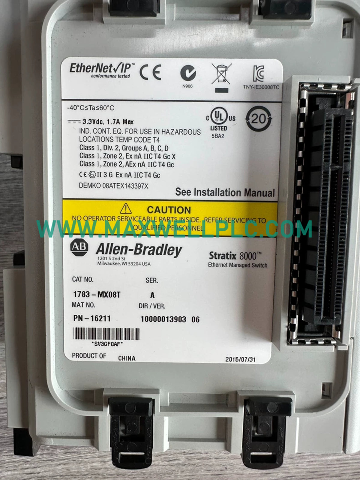 1783-MX08T Módulo de conmutador gestionado Stratix de Allen-Bradley