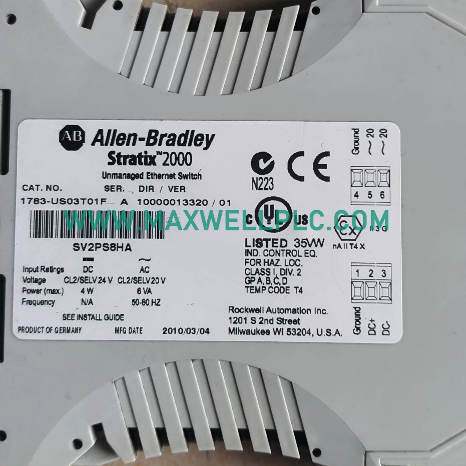 Allen-Bradley 1783-US03T01F Switches gestionados Stratix Stratix 2000 de 3+1 puertos