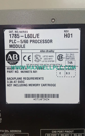 وحدة المعالج 1785-L60L من ألين برادلي PLC-5/60L