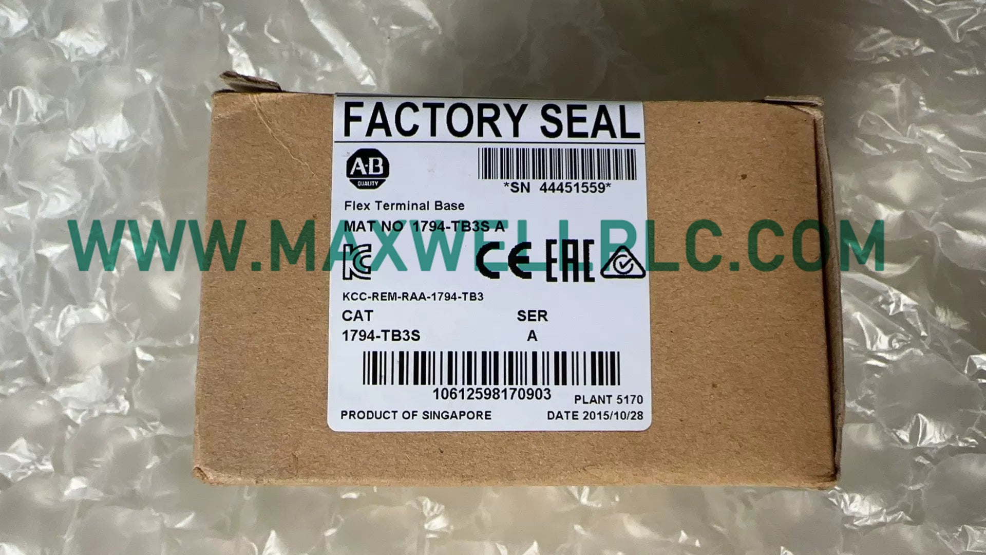 1794-TB3S Allen-Bradley FLEX I/O Series Terminal Base Unit