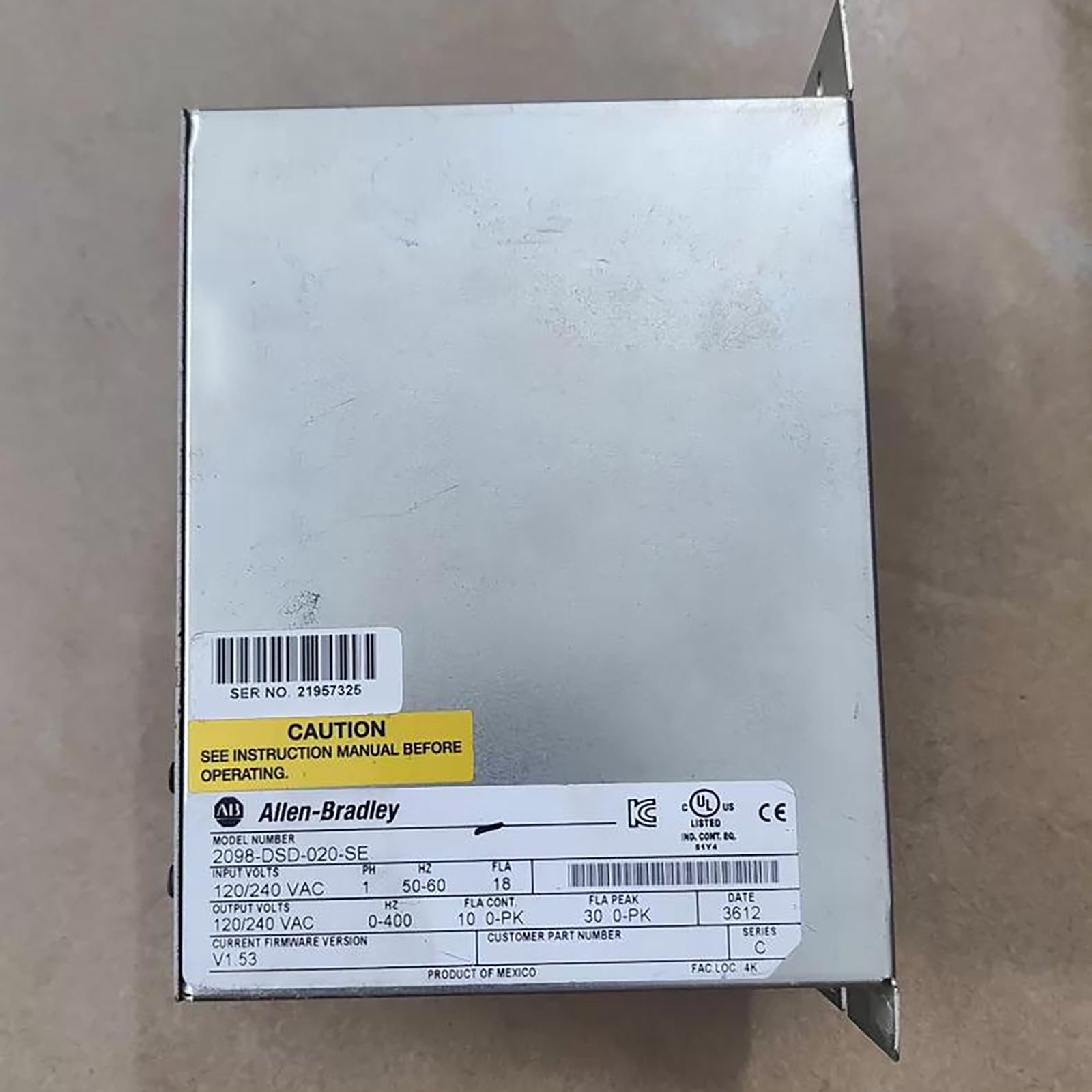 2098-DSD-010X-DN مضاعف سيرفو Ultra 3000 من Allen-Bradley