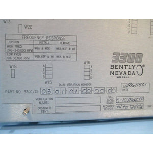3300/15-03-01-01-00-00-00 Dual Vibration Monitor 78392-01 Bently Nevada