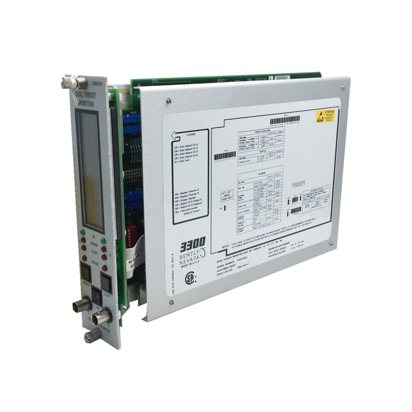 Monitor de posición de doble empuje - Bently Nevada 3300/20-12-01-01-00-00