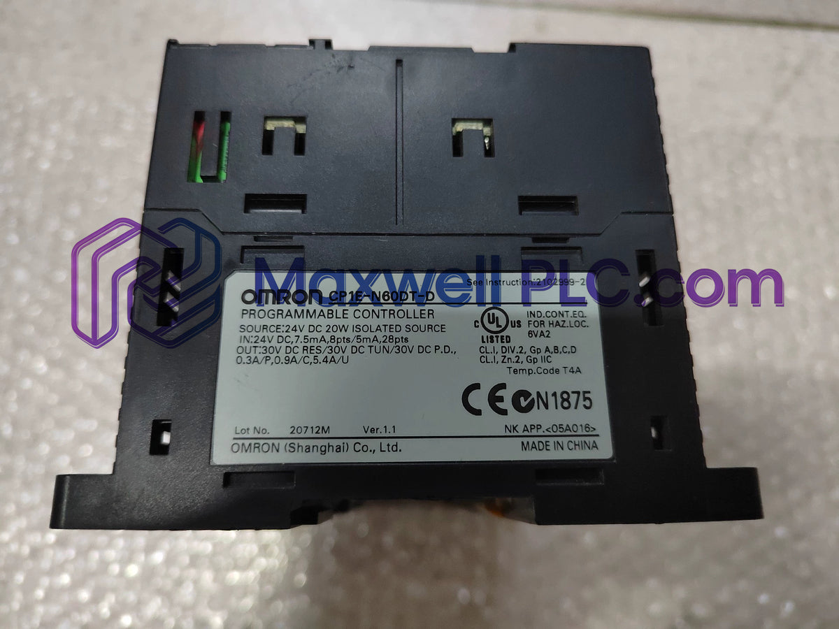 Omron CP1E-N60DT-D CP1E Series CPU Unit Hardware