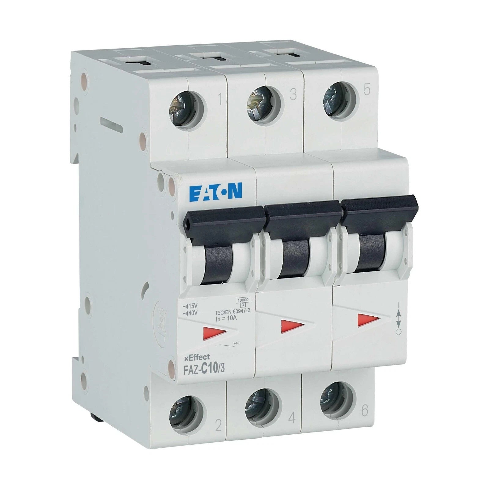 Eaton FAZ-C10/3 Miniature Circuit Breaker 278869 3-Pole 10A Type C