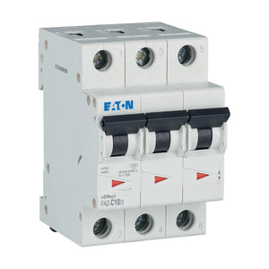 Eaton FAZ-C10/3 Miniature Circuit Breaker 278869 3-Pole 10A Type C
