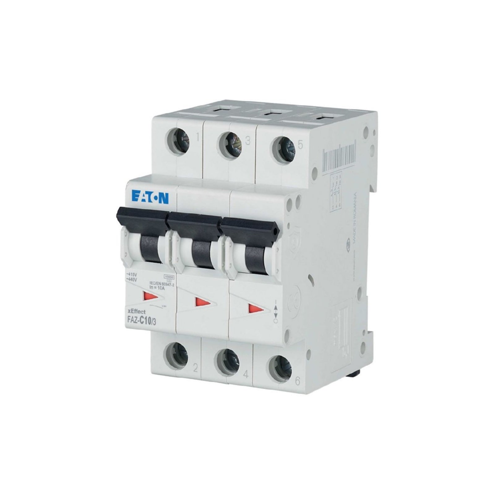Eaton FAZ-C10/3 Miniature Circuit Breaker 278869 3-Pole 10A Type C