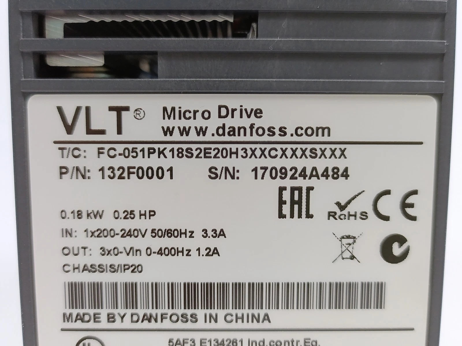 Danfoss VLT® Micro Drive FC-051 محرك التردد المتغير VFD