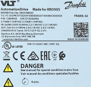 Danfoss VLT® AutomationDrive FC-302 محرك تردد متغير VFD