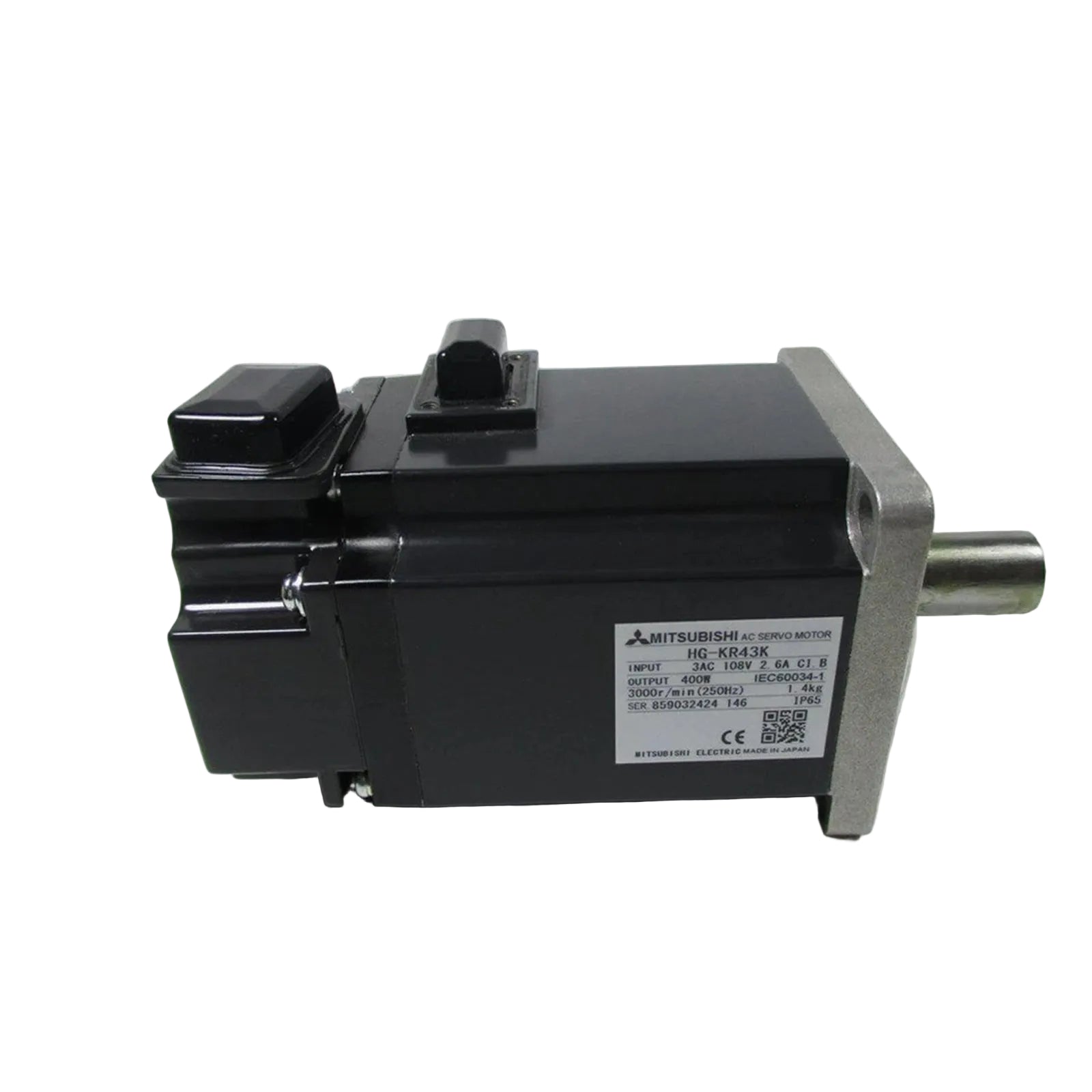 Mitsubishi HG-KR43K HG-Series Low Inertia AC Servo Motor 400W 3000RPM with Keyway