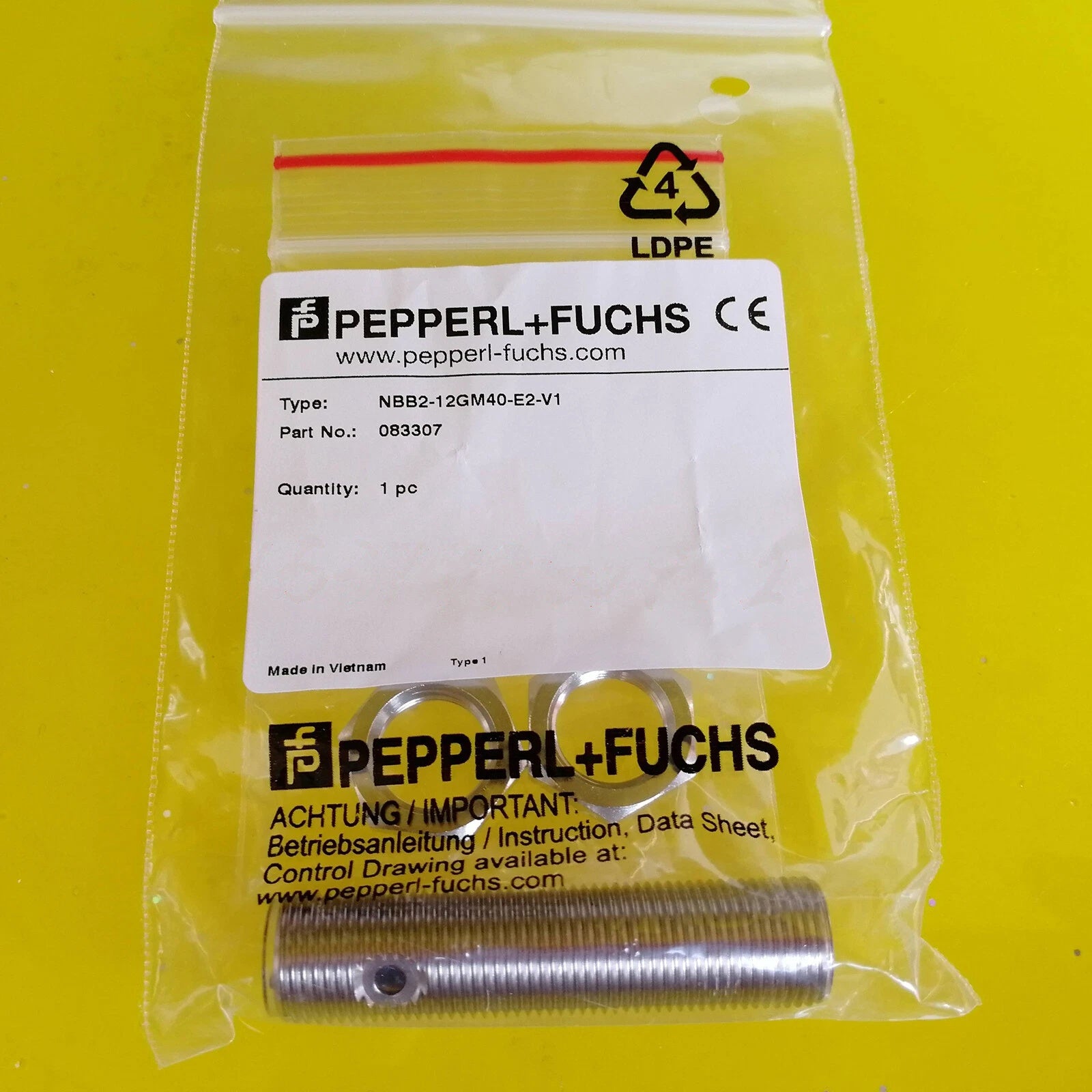 Pepperl+Fuchs NBB2-12GM40-E2-V1 Inductive Proximity Sensor M12 Cylindrical