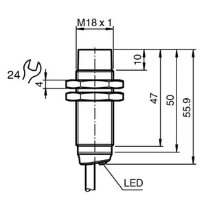 Pepperl+Fuchs NBN8-18GM50-E2 Inductive Proximity Sensor M18 Non-flush 8mm PNP NO