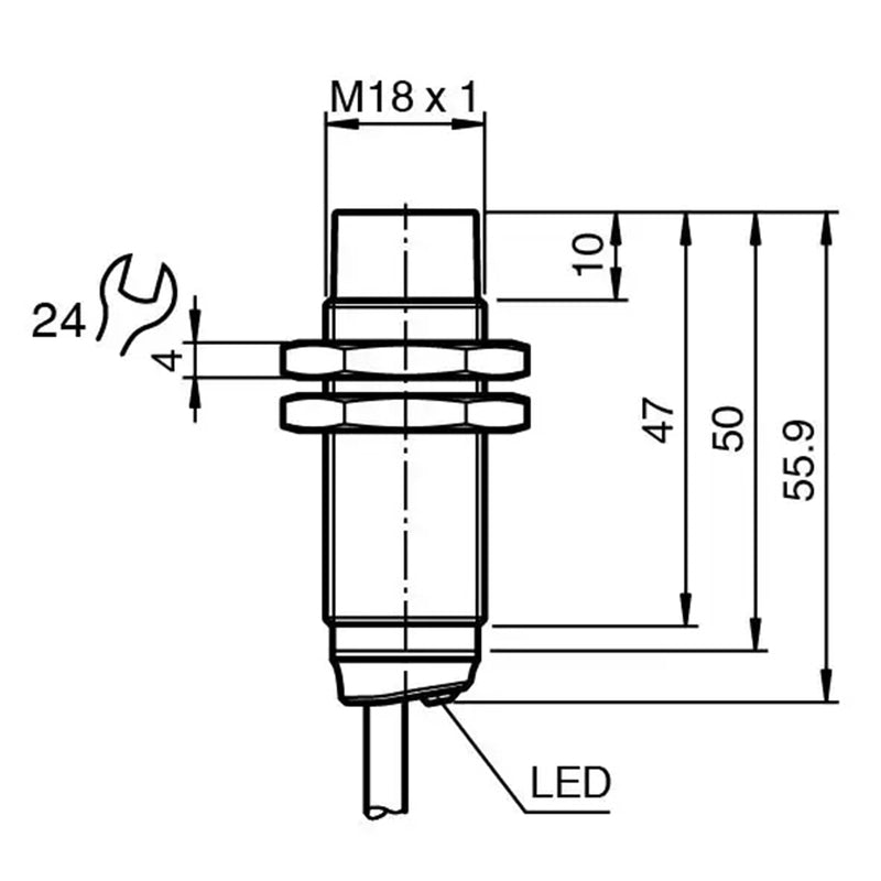 Pepperl+Fuchs NBN8-18GM50-E2 Inductive Proximity Sensor M18 Non-flush 8mm PNP NO