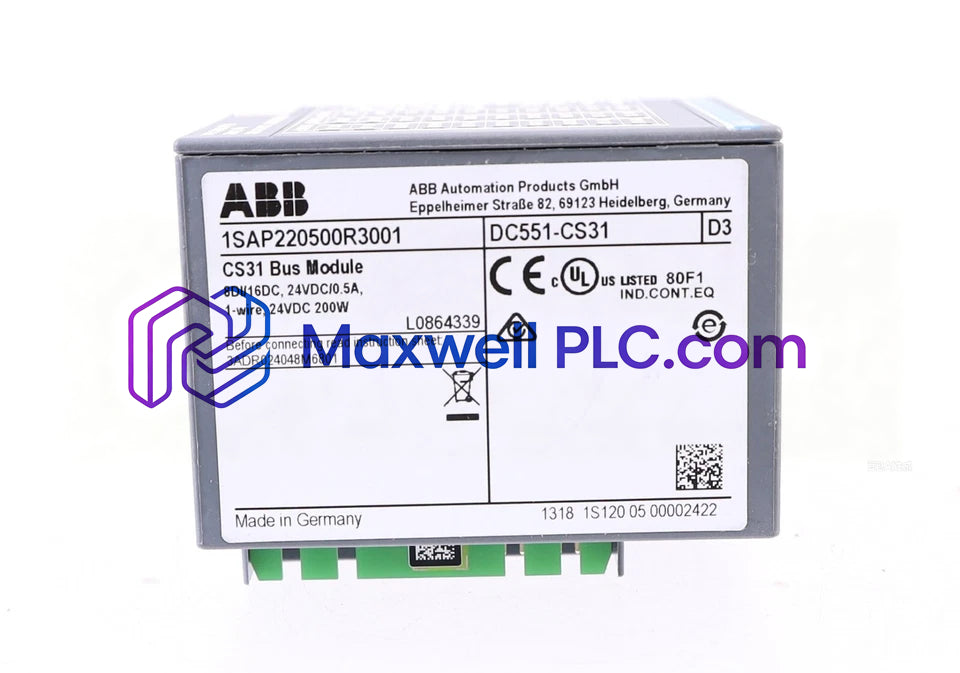 DC551-CS31 1SAP220500R3001 ABB AC500 Series Digital I/O Bus Module