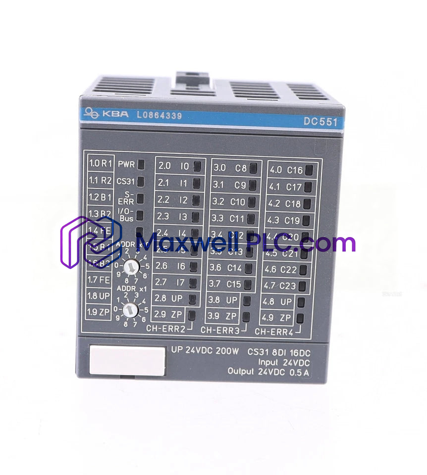 DC551-CS31 1SAP220500R3001 ABB AC500 Series Digital I/O Bus Module
