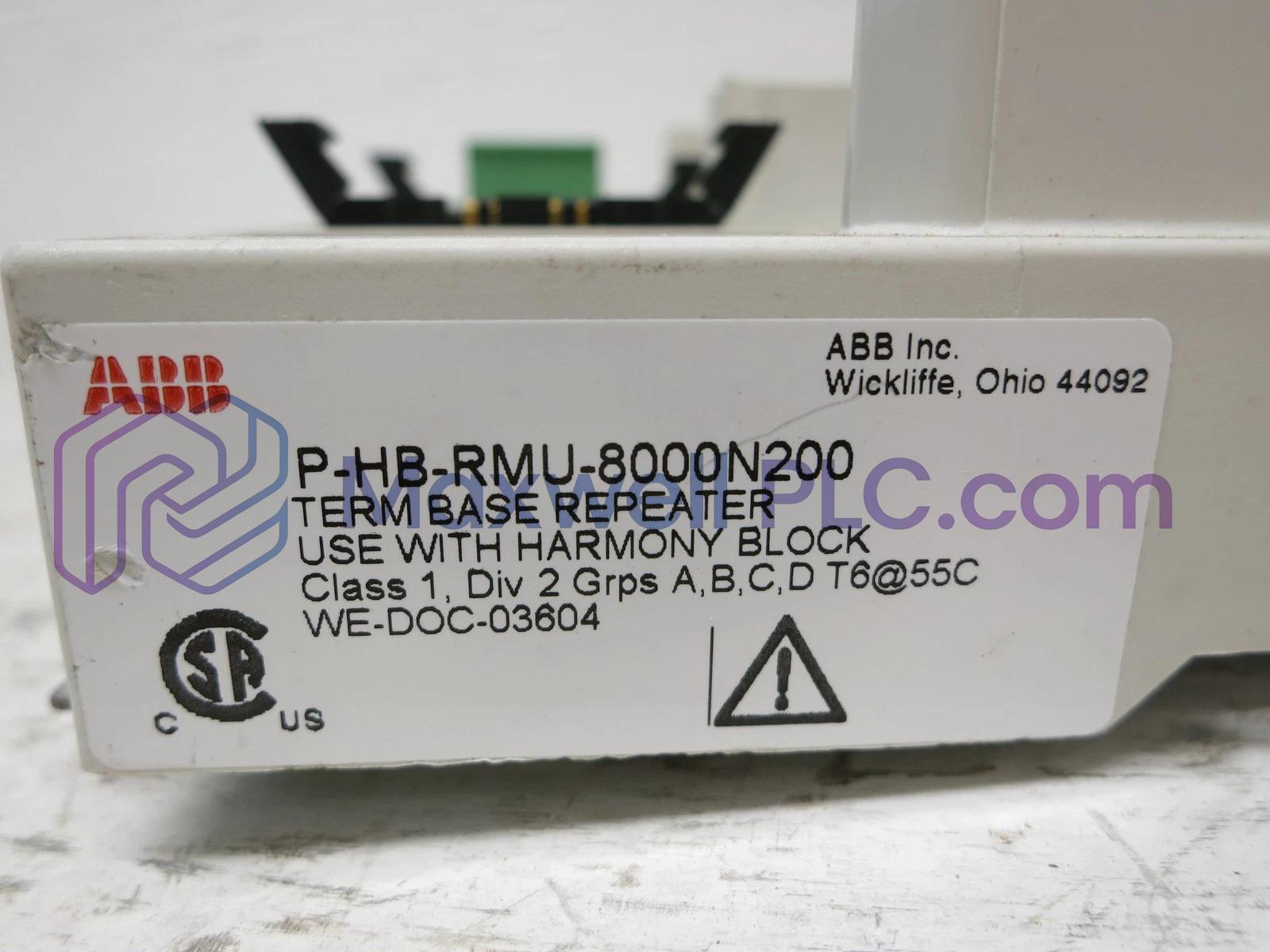 P-HB-RMU-8000N200 ABB Bailey Infi 90 قاعدة المكرر الطرفية