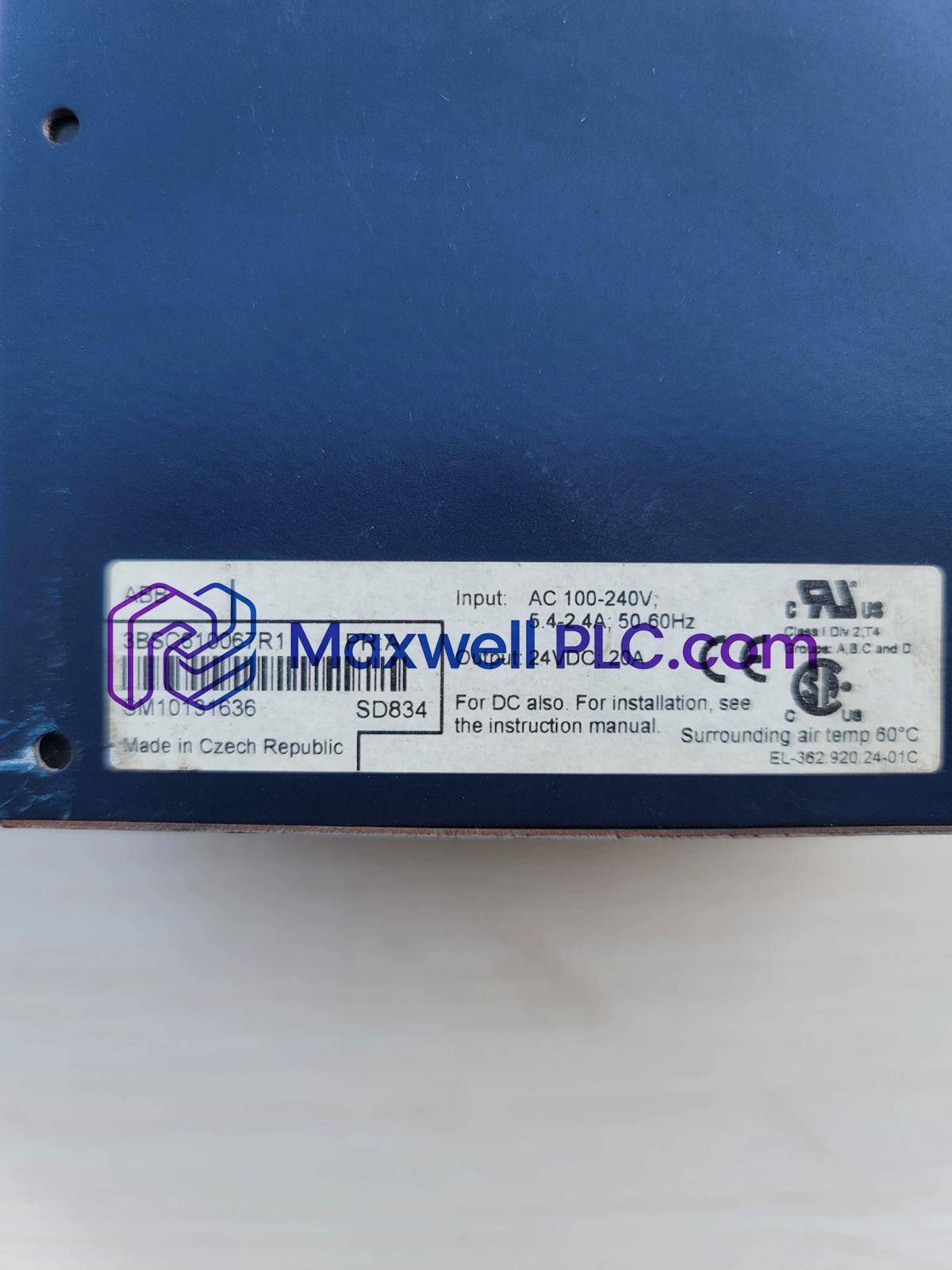 SD834 3BSC610067R1 ABB Power Supply Device S800 I/O
