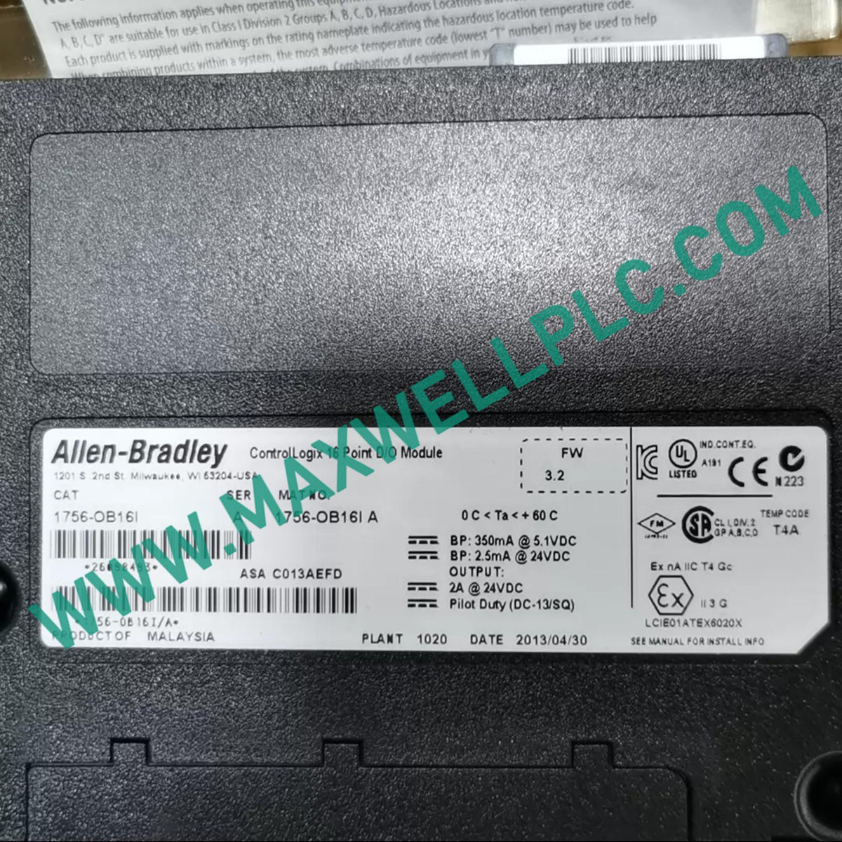 وحدة خرج معزولة 16 نقطة تيار مستمر من Allen-Bradley ControlLogix طراز 1756-OB16I