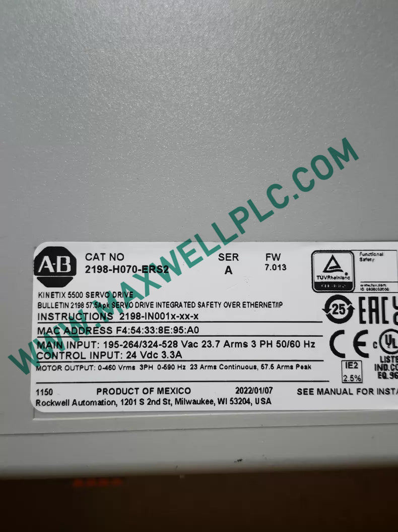 2198-H070-ERS2 Servocontrolador Allen-Bradley Kinetix 5500