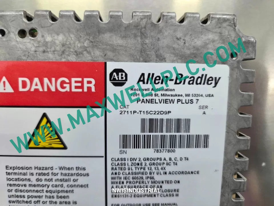 HMI PanelView Plus 7 Performance Allen-Bradley 2711P-T15C22D9P de 15 pulgadas