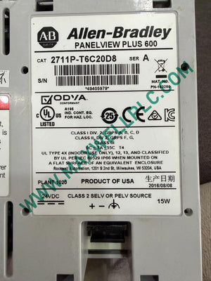 2711P-T6C20D8 محطة HMI طراز PanelView Plus 600 من Allen-Bradley