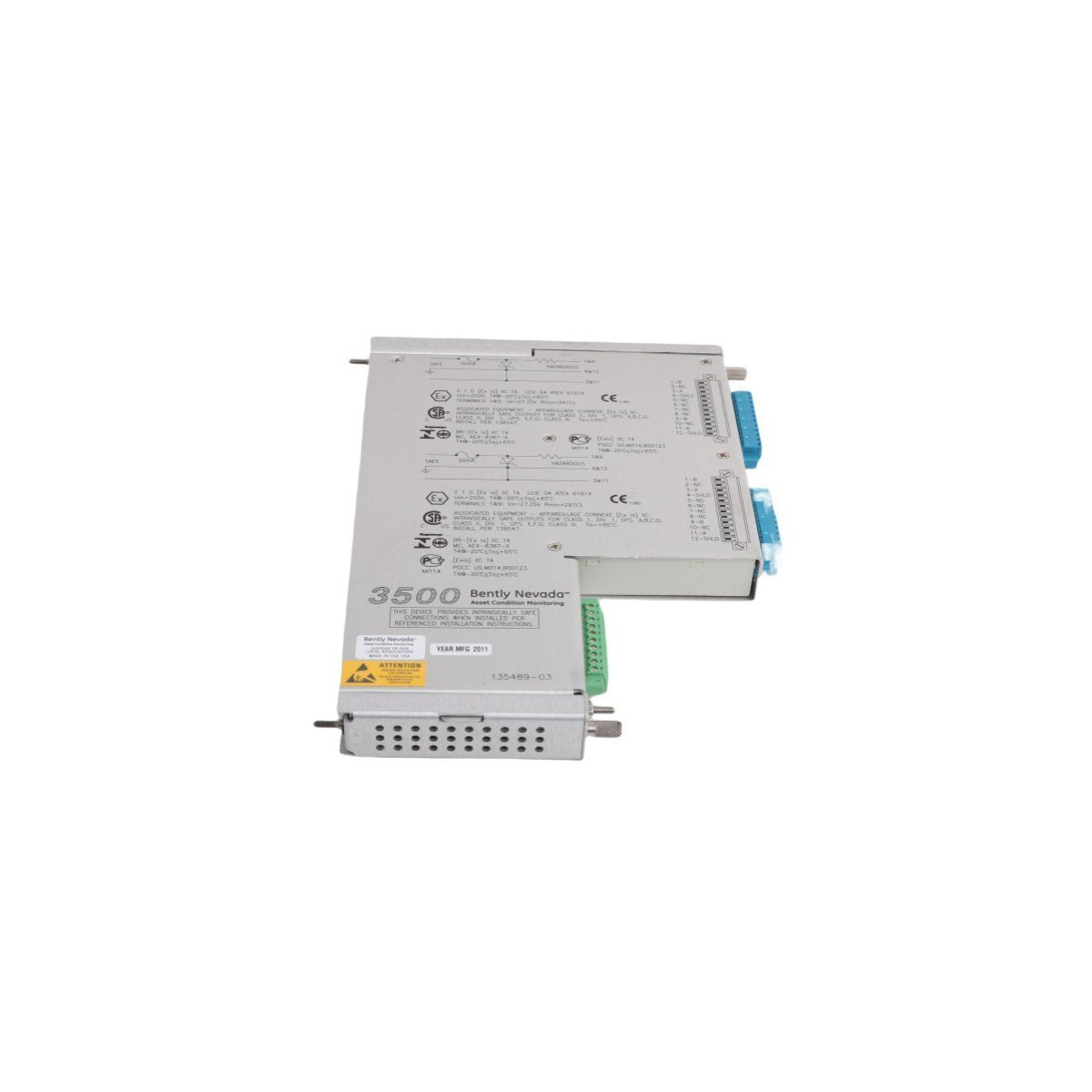 135489-03 Bently Nevada 3500/42M Seismic I/O Module with Internal Barriers