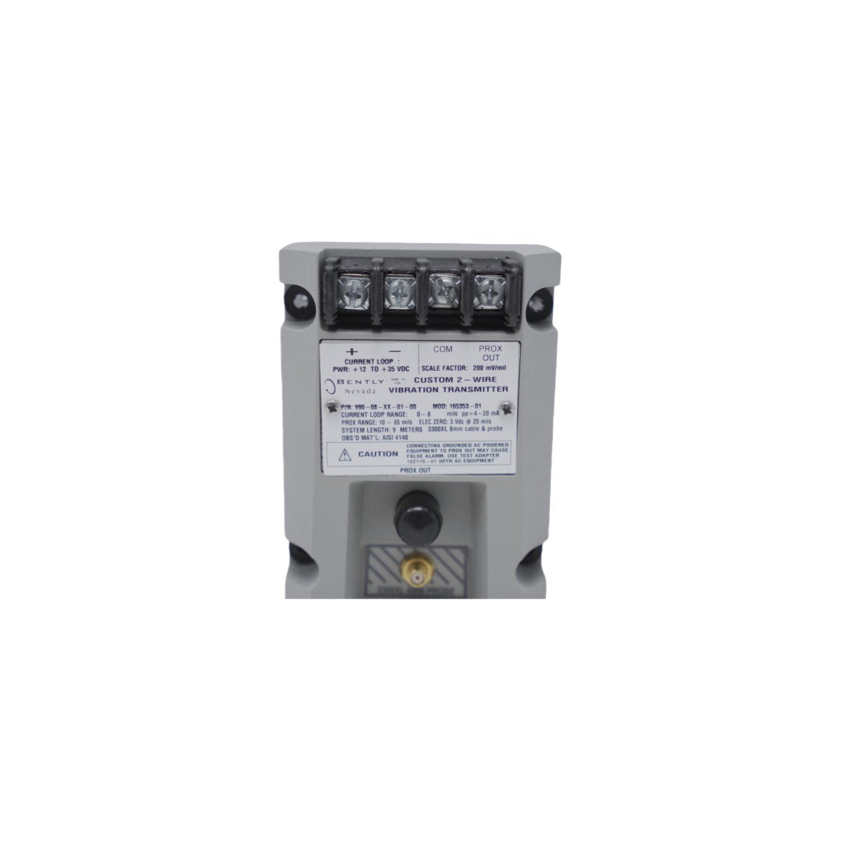990-08-XX-01-00 Bently Nevada Vibration Transmitter MOD:165353-01 2-Wire Proximitor