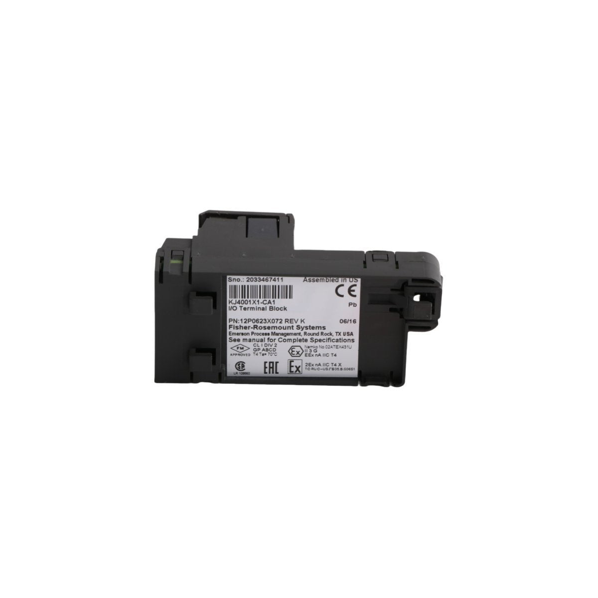 12P0623X072 Emerson KJ4001X1-CA1 DeltaV M-series 4-Wire Terminal Block