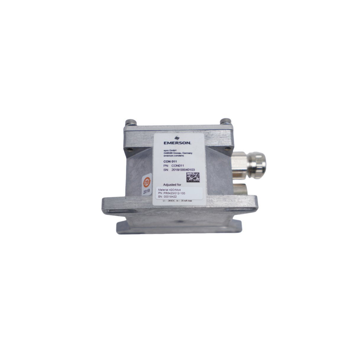 Emerson PR6423/012-100 CON011 Eddy Current Sensor Model