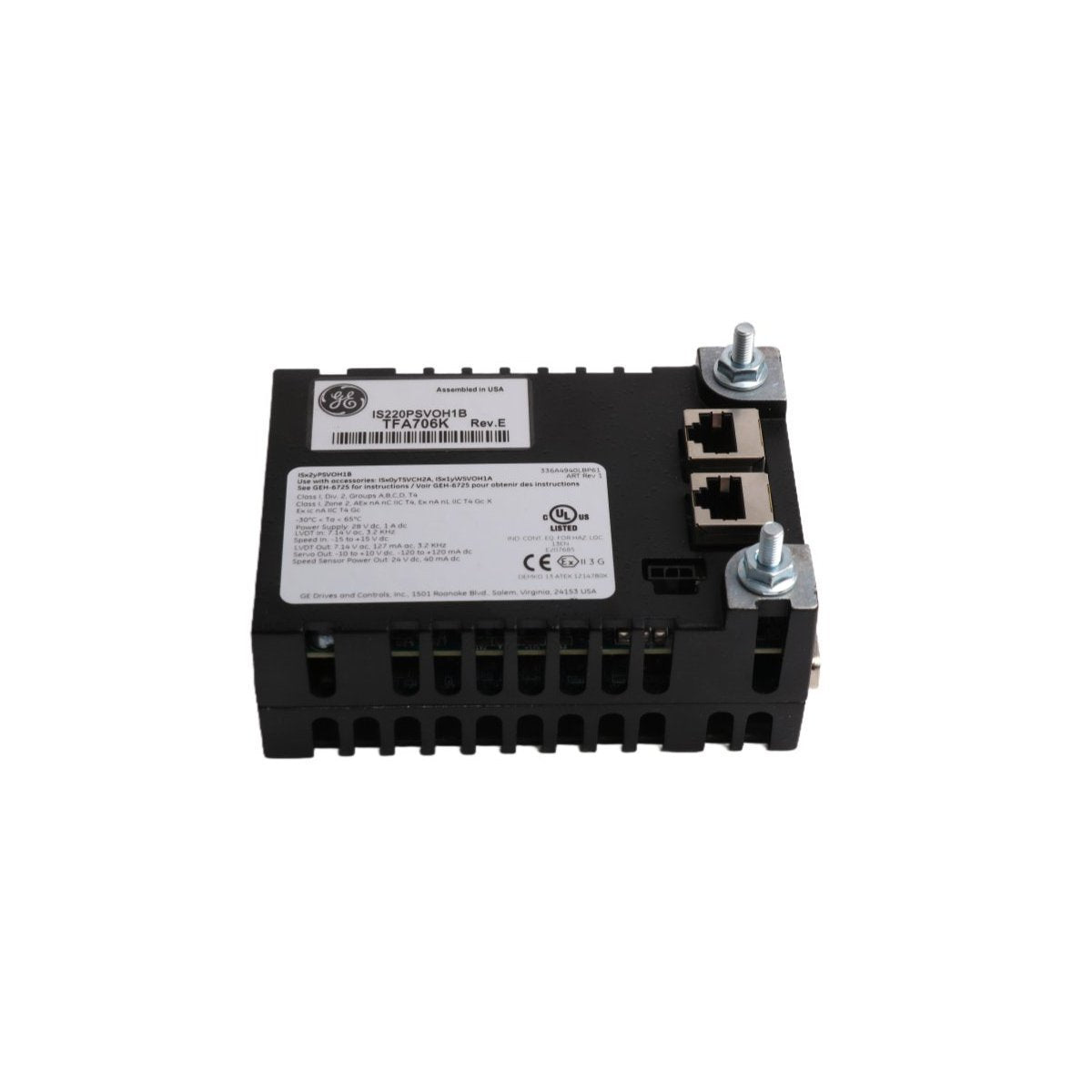 IS220PSVOH1B GE Mark VIe Servo I/O Pack Module Servo I/O Module