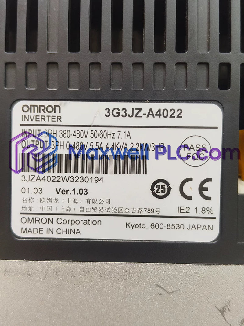 3G3JZ-A4022 Omron Intelligent Inverter SYSDRIVE 3G3JZ Series