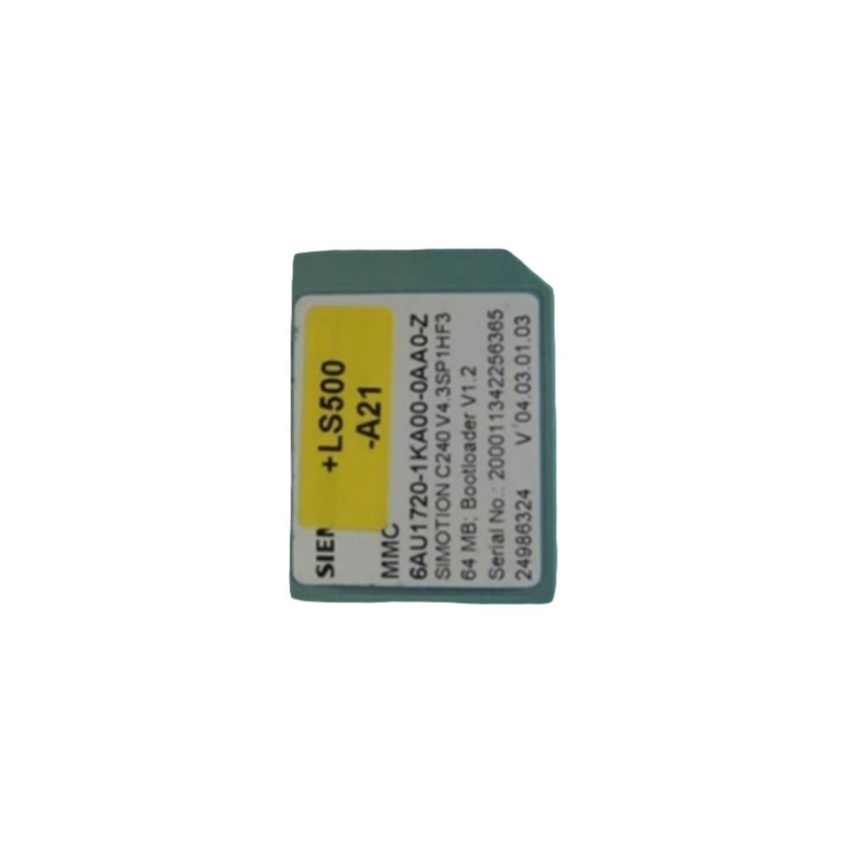 Tarjeta de memoria SIMOTION C MMC de 64 MB 6AU1720-1KA00-0AA0-Z Medios del sistema Siemens