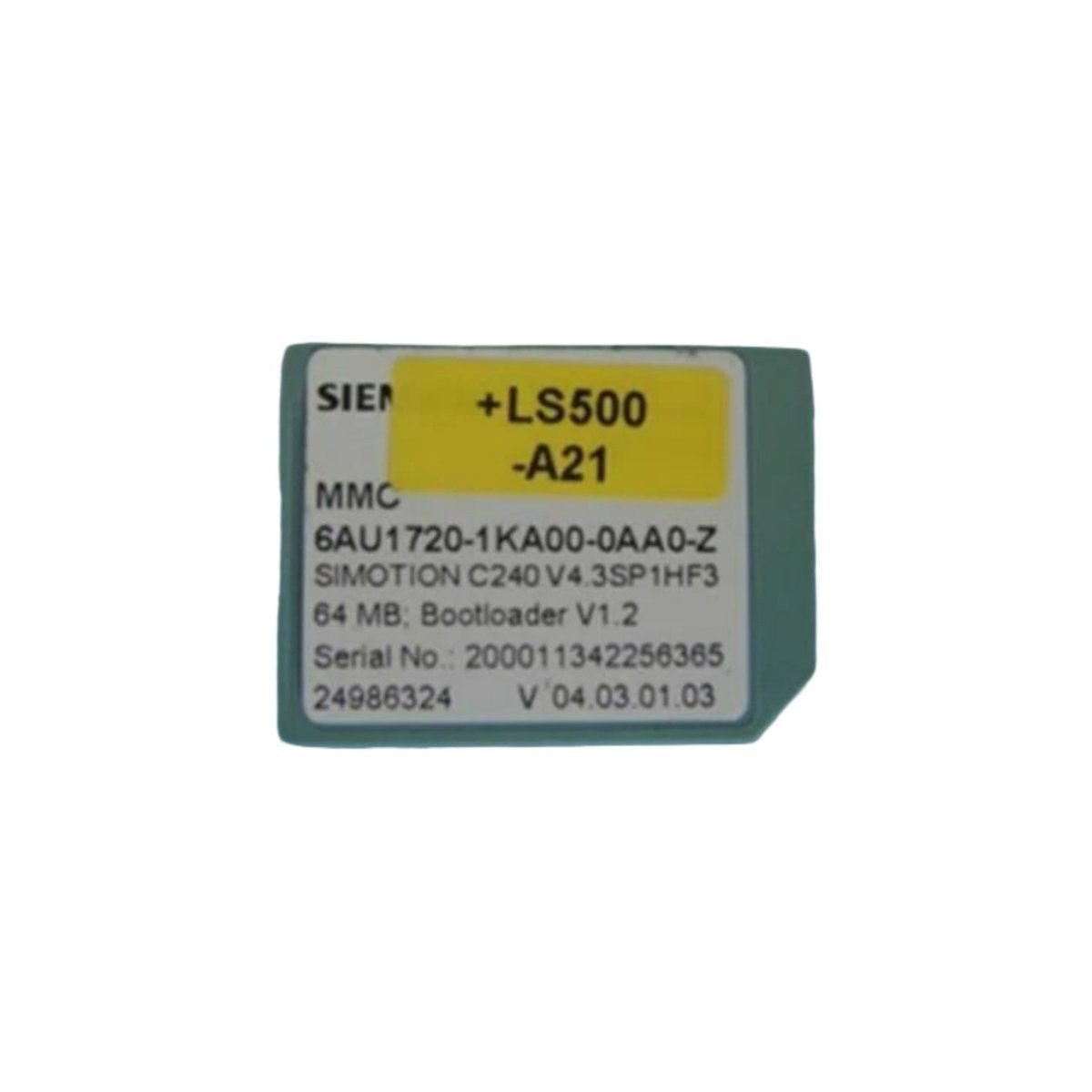 64MB SIMOTION C MMC Memory Card 6AU1720-1KA00-0AA0-Z Siemens System Media