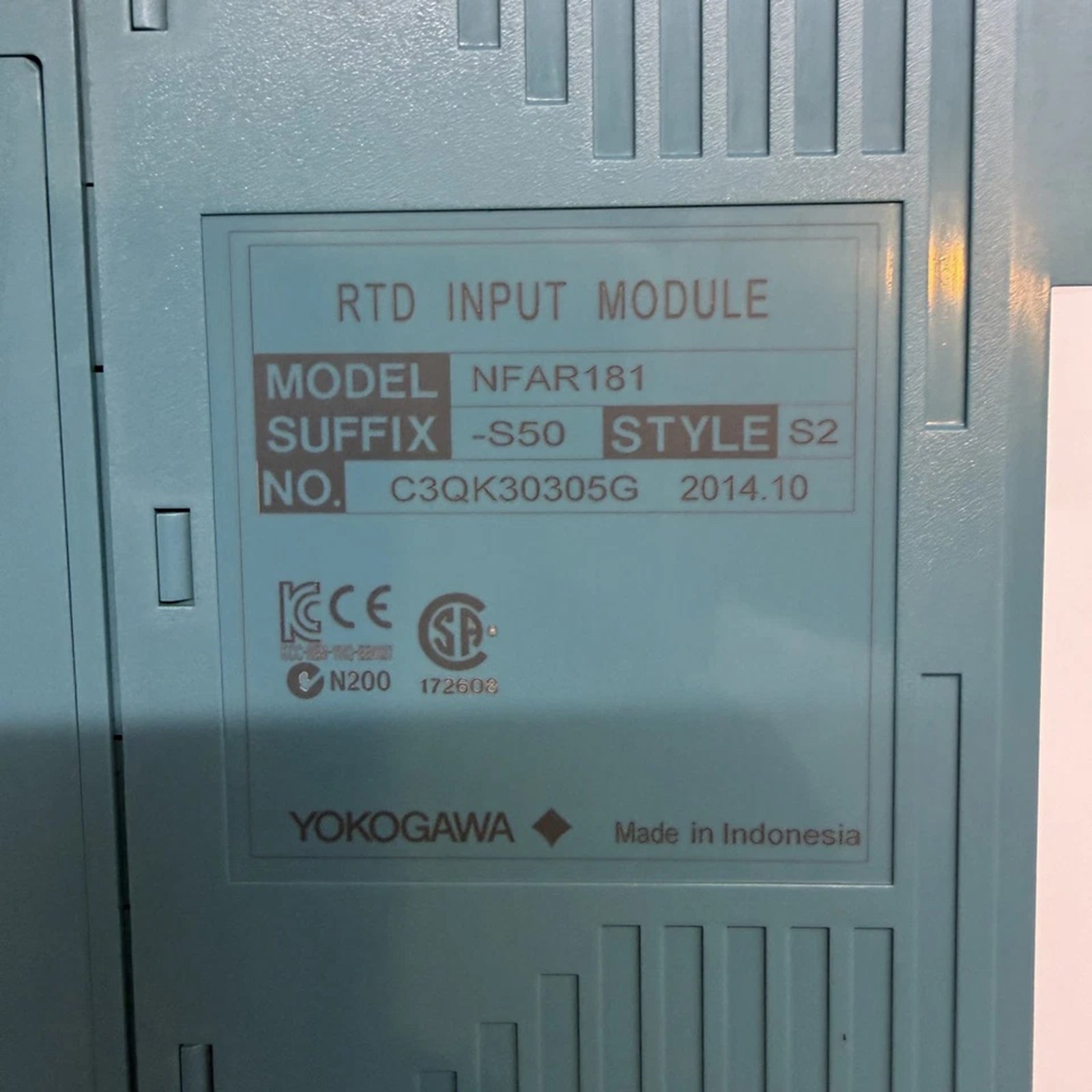 Yokogawa NFAR181-S50 RTD Input Module (12-Channel, Pt100)